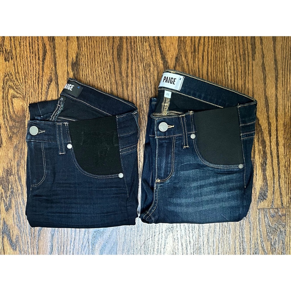 Paige Maternity Dark Wash Verdugo Skinny Jean 2 Pair Bundle Size 25
